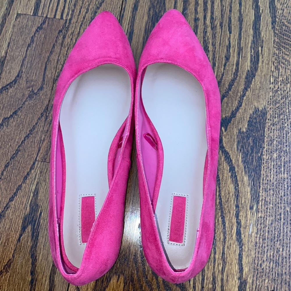 Hot Pink Faux suede flats